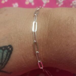 Argento Vivo Sterling Silver Paper Clip Chain Link Bracelet